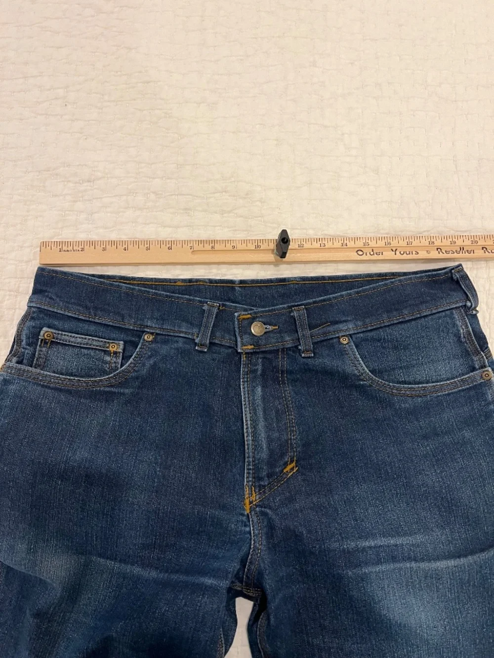 Origin Maine Jeans Mens 38 Blue Legit Fit Dark Wash Made in USA Denim